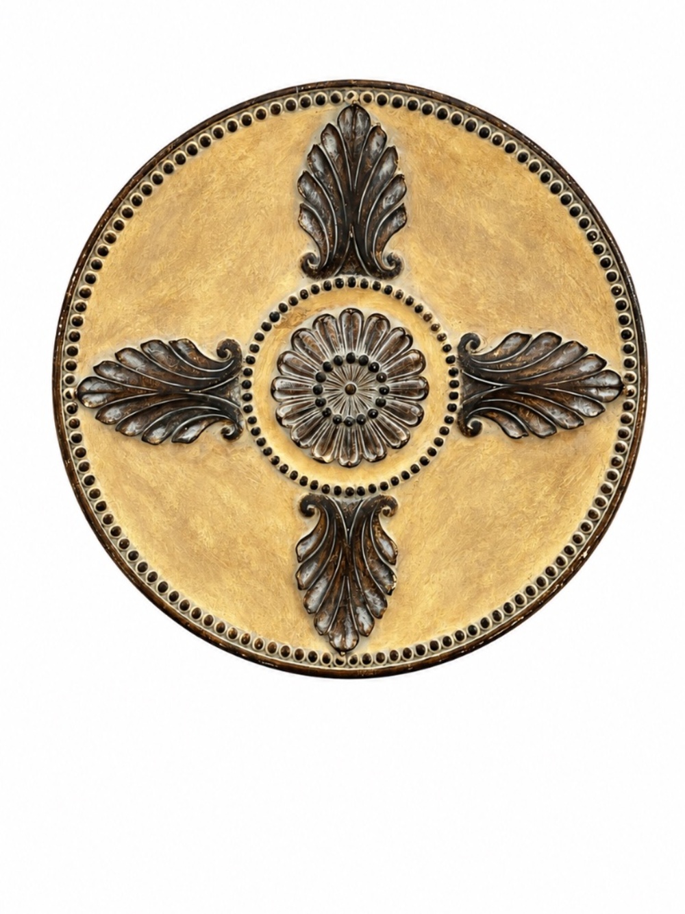 Large 17.5" Tuscan Decorative Charger Plate Medallion Gold Bronze